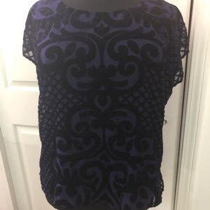 See through and velvet blouse